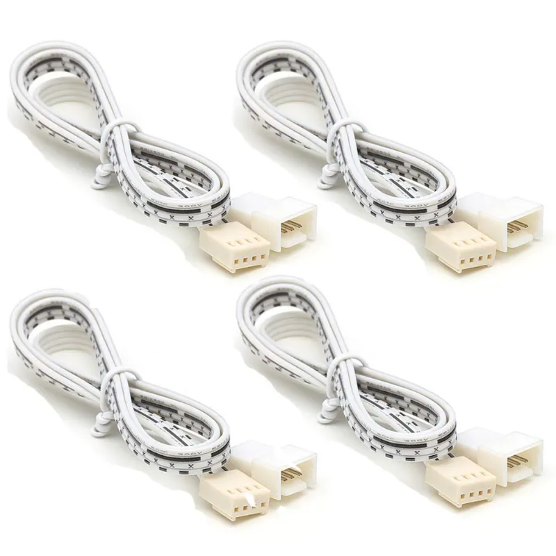 AIBOO 4-pin white extension cables for RGB color changing LED under cabinet lighting