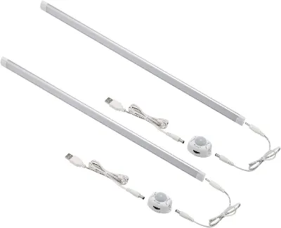 AIBOO LED Motion Sensor Cabinet Light 2 pack USB powered 20 inch under counter lighting 4000K