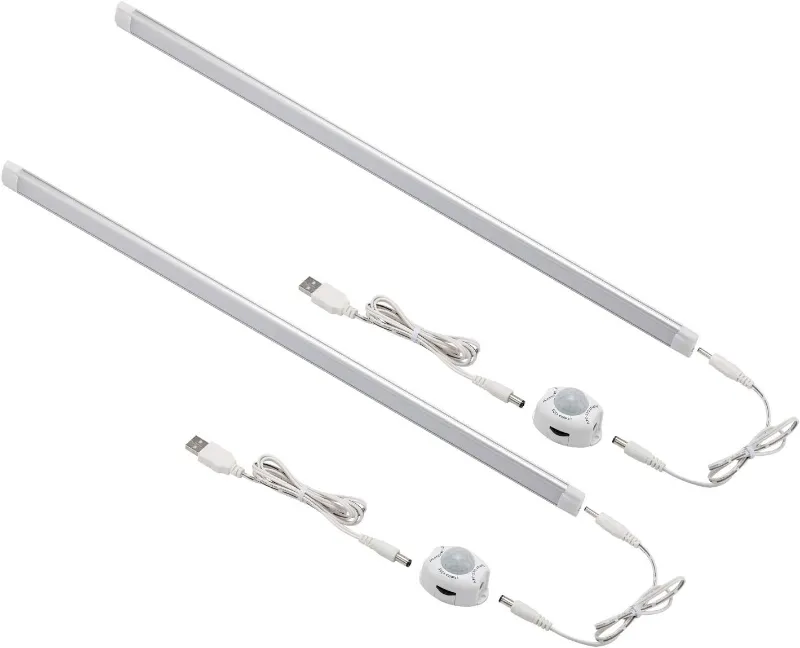 AIBOO LED Motion Sensor Cabinet Light 2 pack USB powered 20 inch under counter lighting 4000K