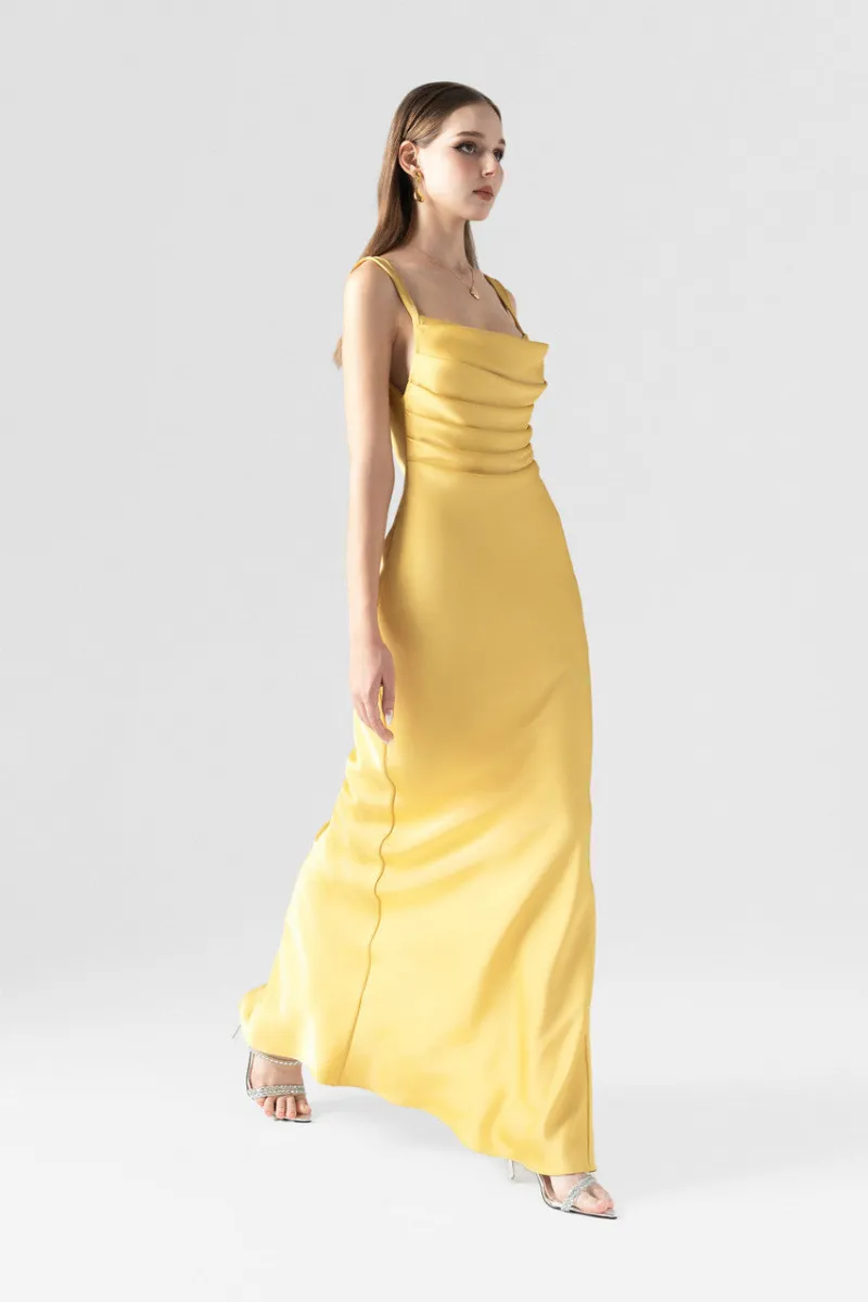 Kalisa Breathe Effulgent Back Cut Out Maxi Dress, back view showing cutout