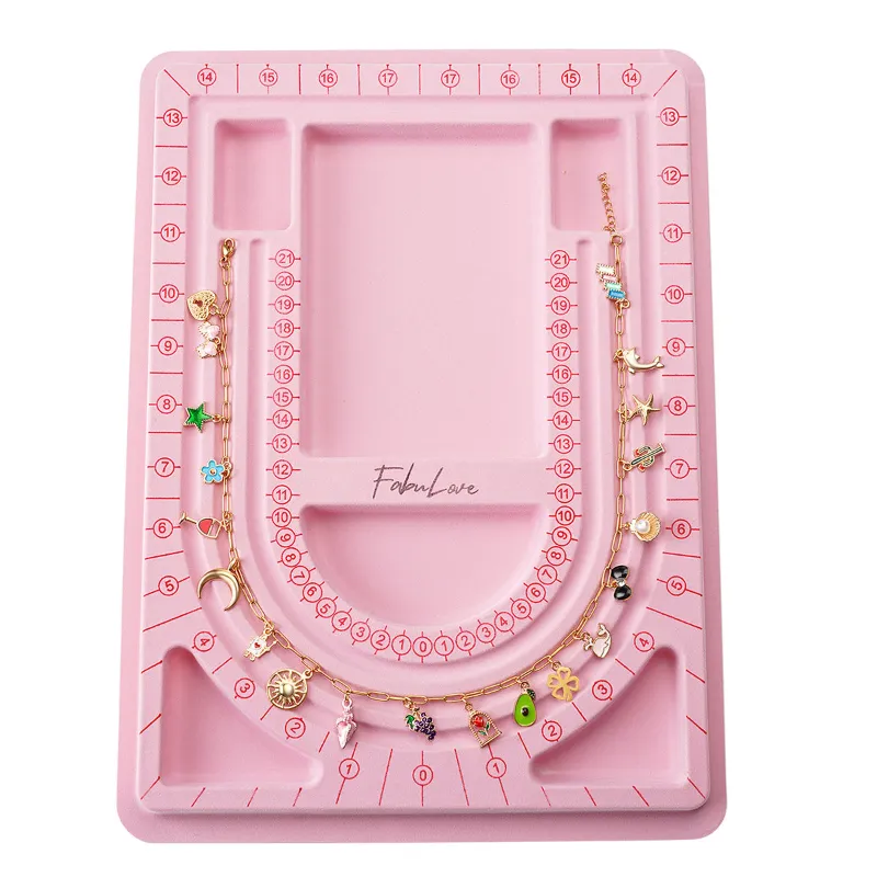 FabuLove Charm Jewelry Assembly Board with numbered guide layout for organizing charms