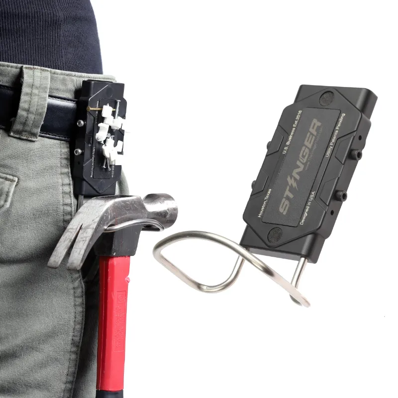 The Stinger Tools STINGER Magnetic Hammer Holder for Belt with tool organizer and magnetic storage