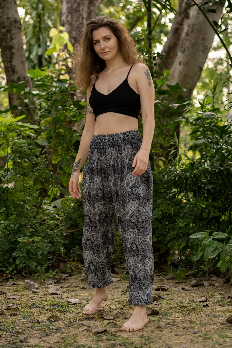 Hippie Pants Black Flow Pants, loose-fitting solid yoga pants