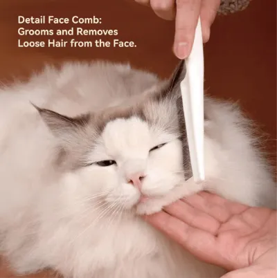 4FurBaby Fine-Tooth Pet Flea Comb with Stainless Steel Teeth for Cats & Dogs shown against a plain background