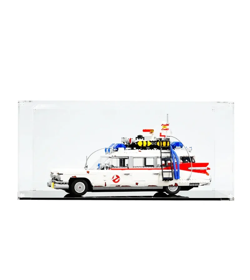 ICUANUTY Display Case for LEGO Creator Ghostbusters ECTO-1, large clear acrylic with custom background