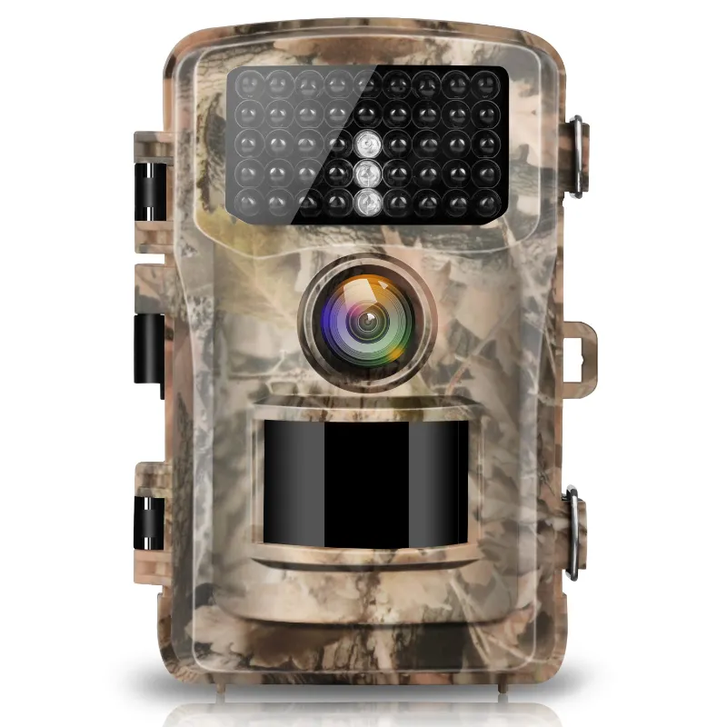 Voopeak T40A trail camera mounted outdoors with infrared lens visible