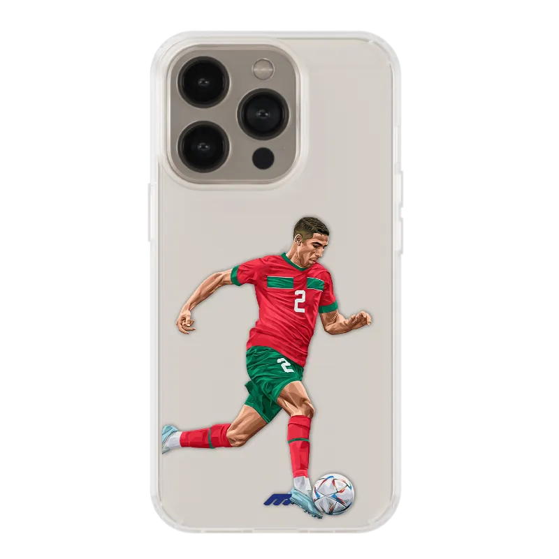 MYCASE FC ACHRAF case showing hand-drawn Moroccan football-inspired artwork