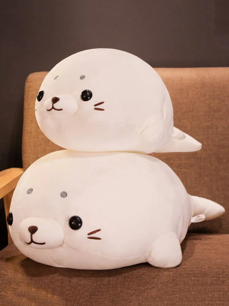 Juwas Adorable White Seal Jumbo Plush Toy showing large stuffed seal.
