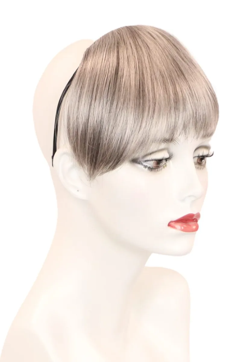 Godiva's Secret Wigs Danielle Bang Silver Stone headband with bangs