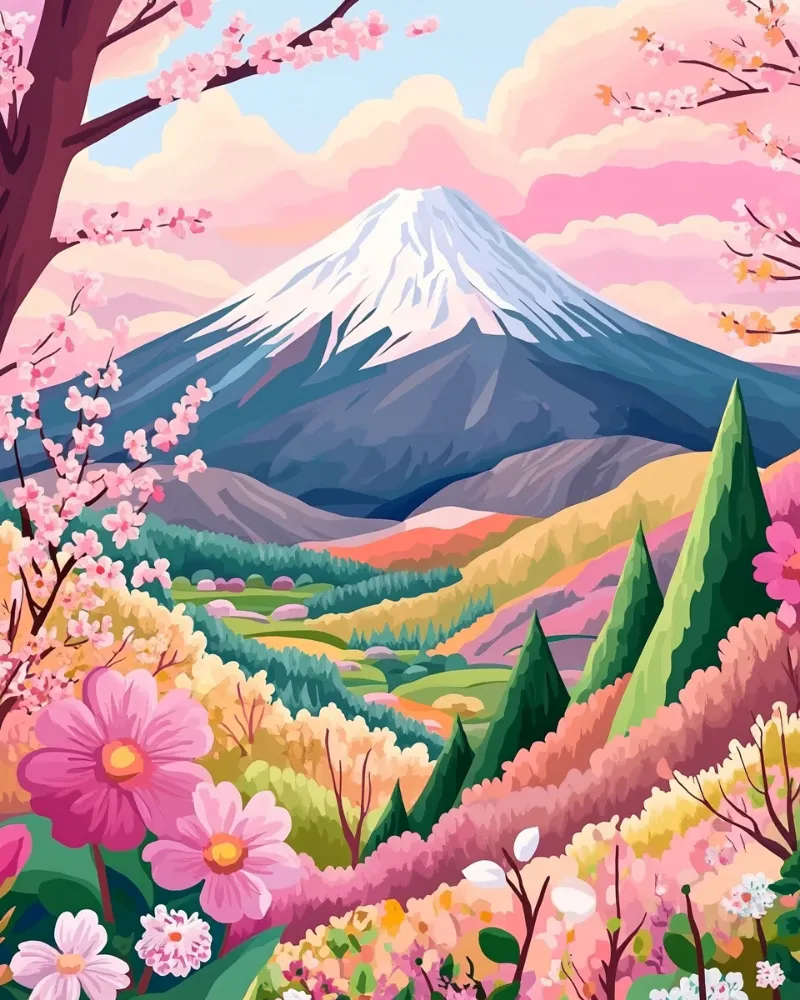 Maikoo Art Blooming Season paint by numbers kit featuring seasonal floral arrangement