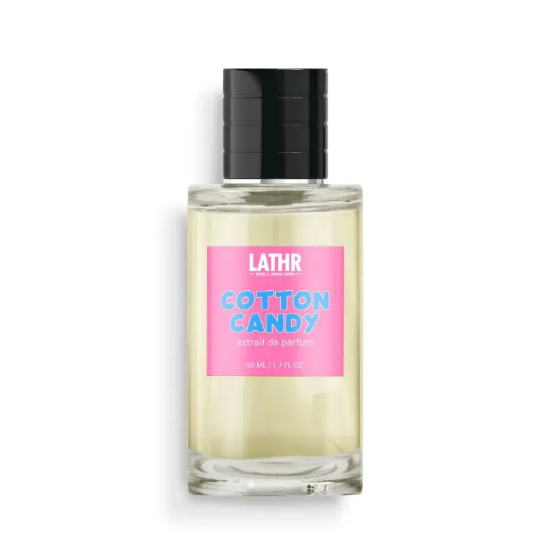 LATHR Cotton Candy Extrait Cologne bottle with sweet sugary scent