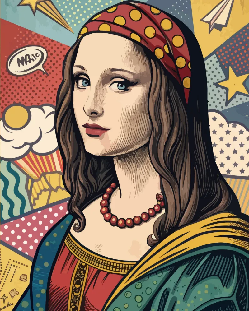 Maikoo Art Abstract Mona Lisa paint by numbers kit with modern interpretation of classic portrait