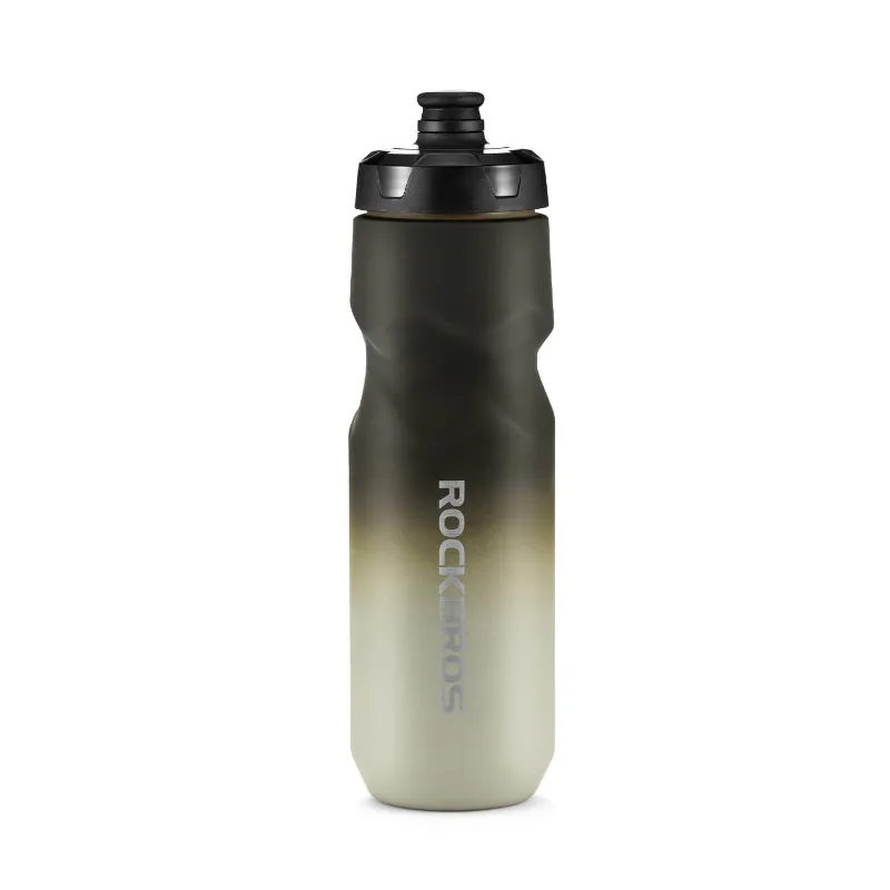 RockBros US Bike Water Bottle with Soft-Touch Grip & Pull-Top Lid in 600ml and 750ml sizes