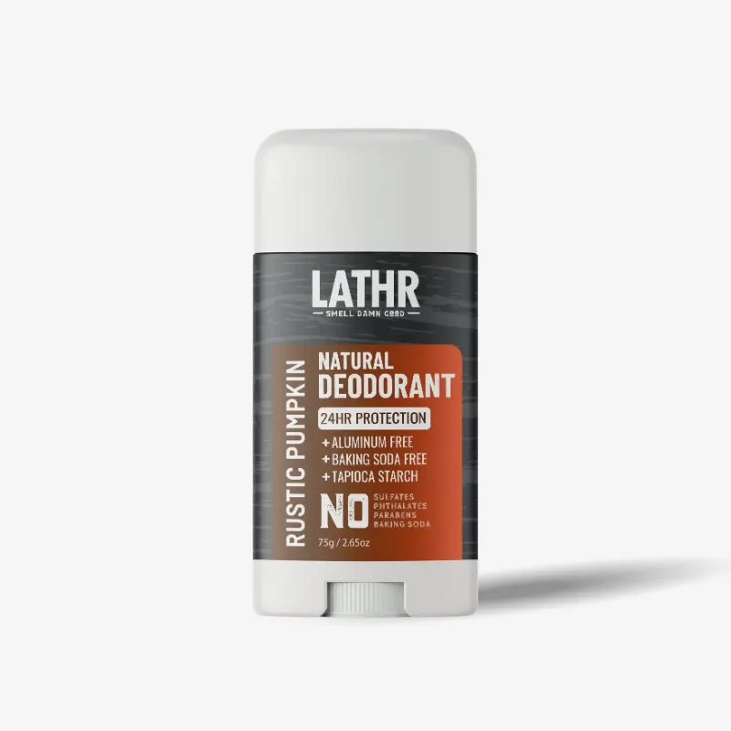 LATHR Natural Deodorant Rustic Pumpkin in eco-friendly container