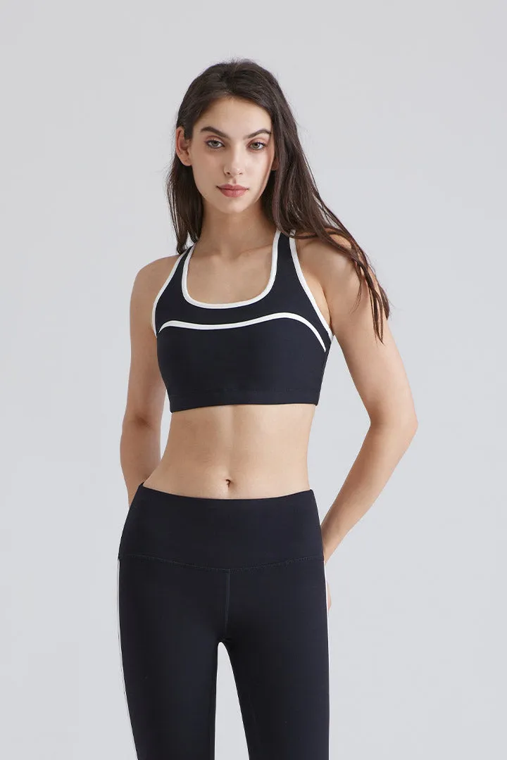 SALTUM Contrast Y-Back Sports Bra with Y-shaped back and bold trim
