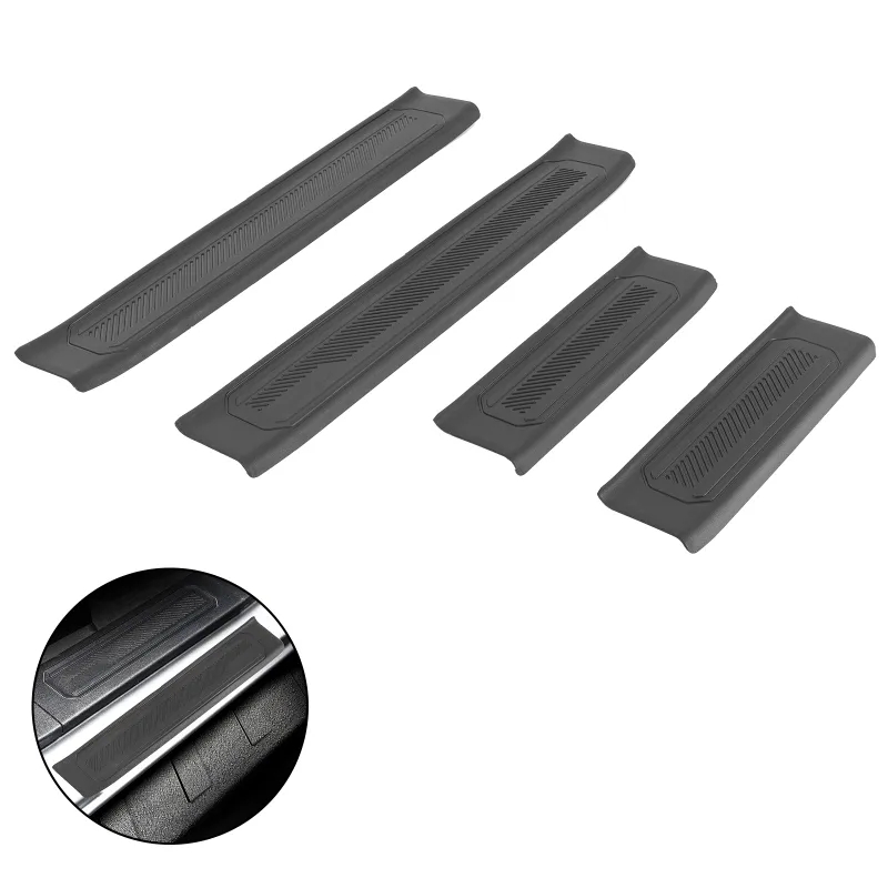 Sunpie Ford Bronco Door Sill Scuff plates in textured black ABS plastic