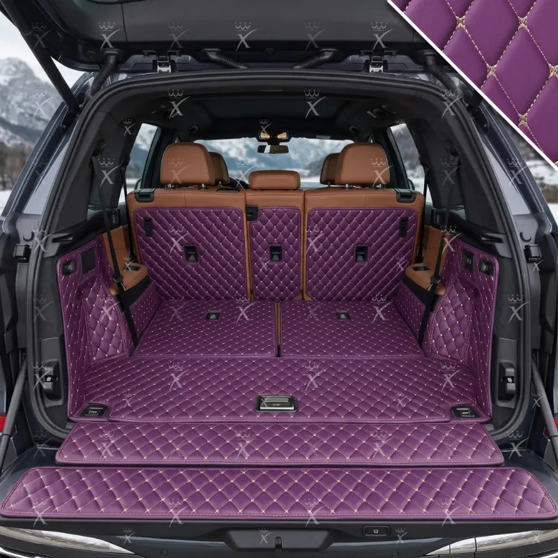 Luxus Car Mats Diamond 360Fit Trunk Mat in Lavender Purple, diamond-stitched panel in cargo area