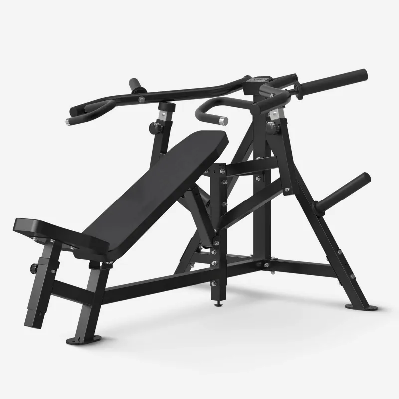 GMWD Fitness Incline Chest Press Machine V2 with adjustable seat and plate-loaded arms