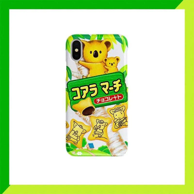 Techypop Bear Biscuits Silicone Shockproof iPhone Case with cute bear and biscuit illustration