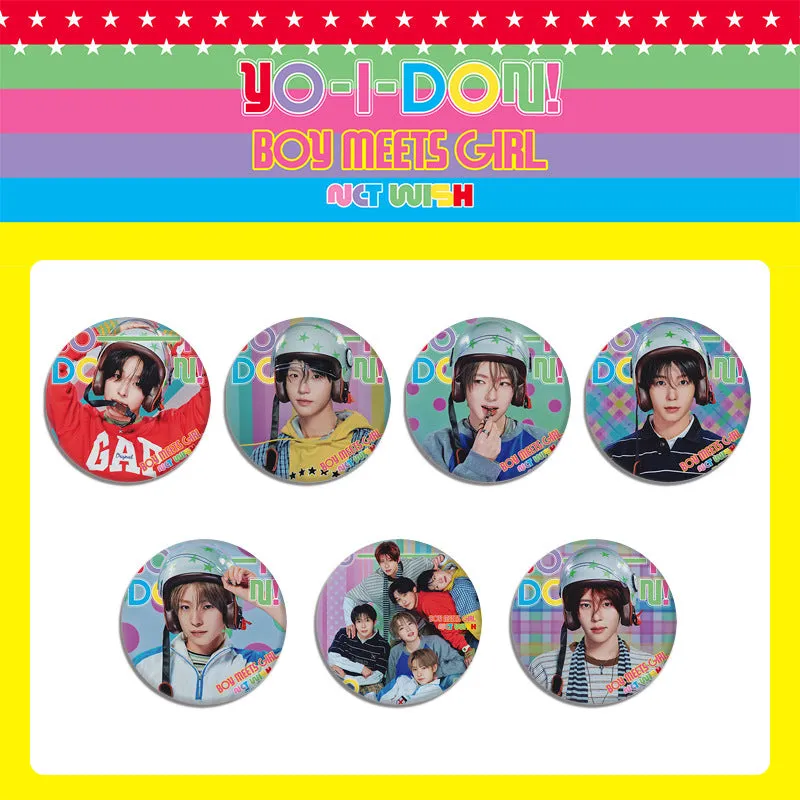 TTAesthetic YO-I-DON! BOY MEETS GIRL trailer photo badge mirror keychain in silver
