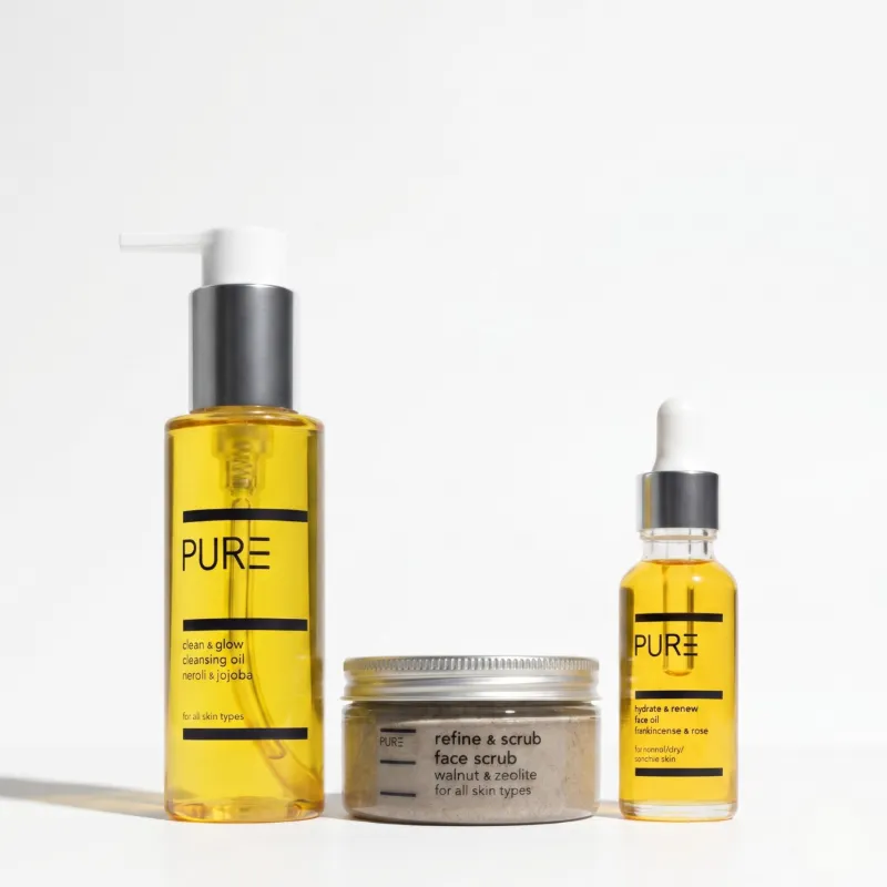PURE Spa Skincare Glow in 3 boxed set on white background