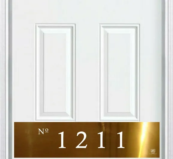 Deck the Door Decor Colonial Home Address Door Kick Plate with custom engraved house numbers in colonial style lettering