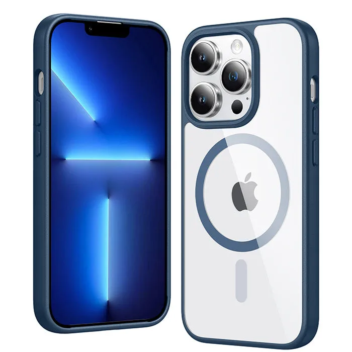 FNTCASE OFFICIAL clear anti-yellowing magnetic case for iPhone 13 Pro Max with rugged bumper
