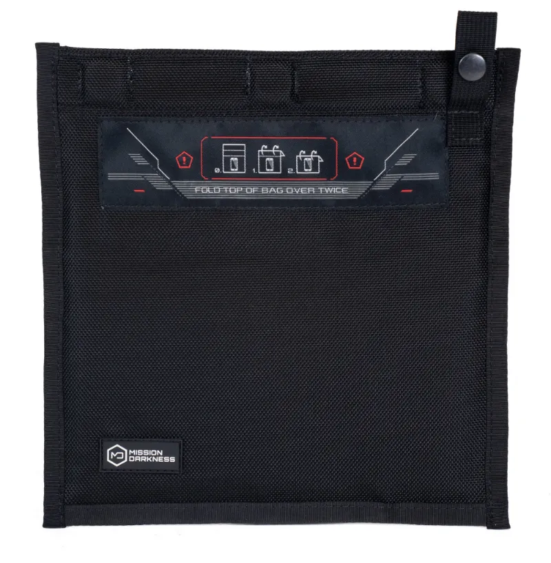 MOS Equipment Mission Darkness NeoLok Non-window Faraday Bag for Phones, compact black design with magnetic seal