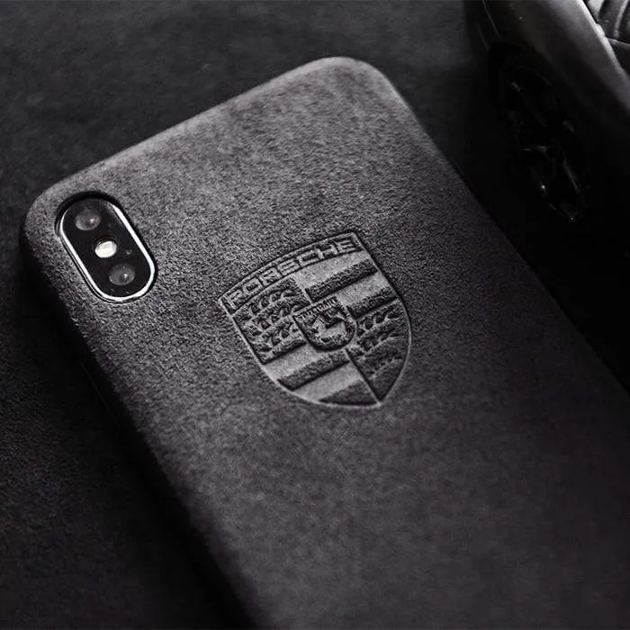 Techypop Porsche Alcantara Protective Designer iPhone Case black case on iPhone
