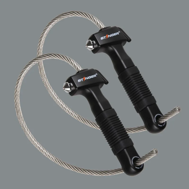 The Stinger Tools Stinger Life-Saving Whip Car Emergency Tools two-pack bundle with steel breakers