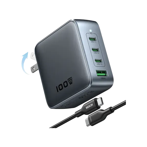 MOKiN 100W GaN Charger compact wall adapter for efficient charging