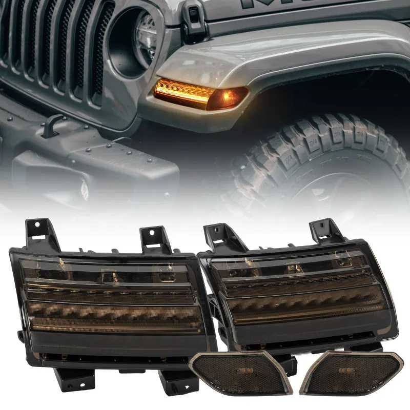 Sunpie Dynamic LED Fender & Side Marker Lights for Jeep JL/4xe & Gladiator installed on vehicle fender