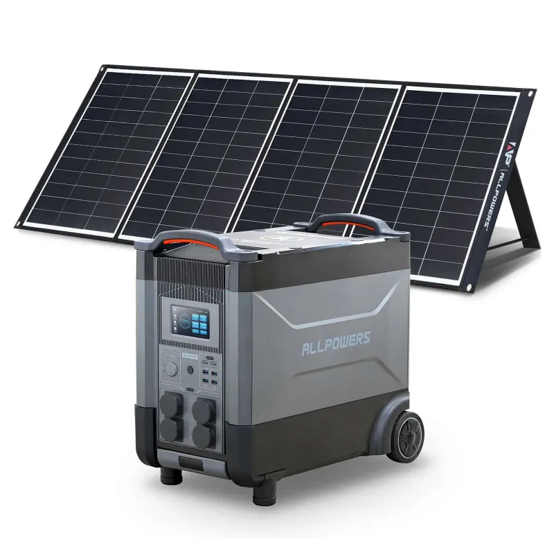 ALLPOWERS ES Generador Solar 4000W R4000 portable power station with SP035 200W panel