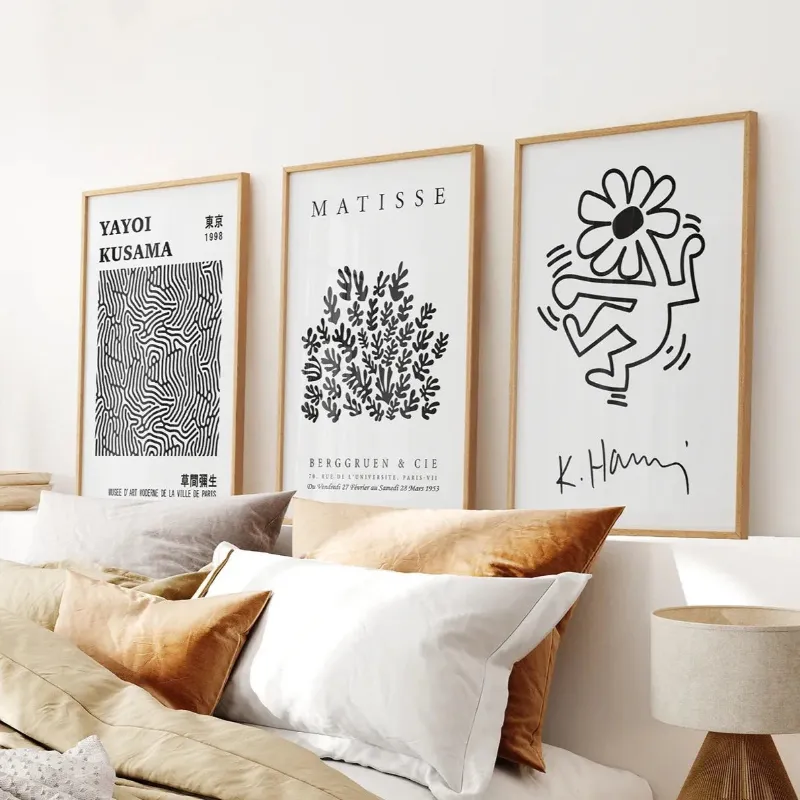 Wall Art Set Black and White Matisse Art Set of 3 Posters showing three artistic prints