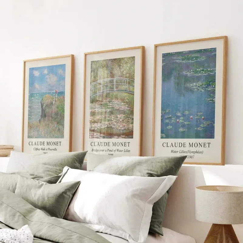 Wall Art Set 3 Piece Claude Monet Wall Art Set Water Lilies Prints with impressionist art