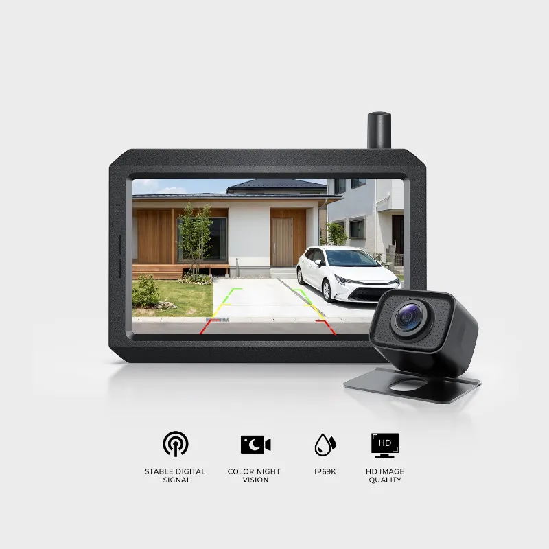 AUTO-VOX W7 Pro 720P wireless backup camera system with monitor and rear camera for cars and vans