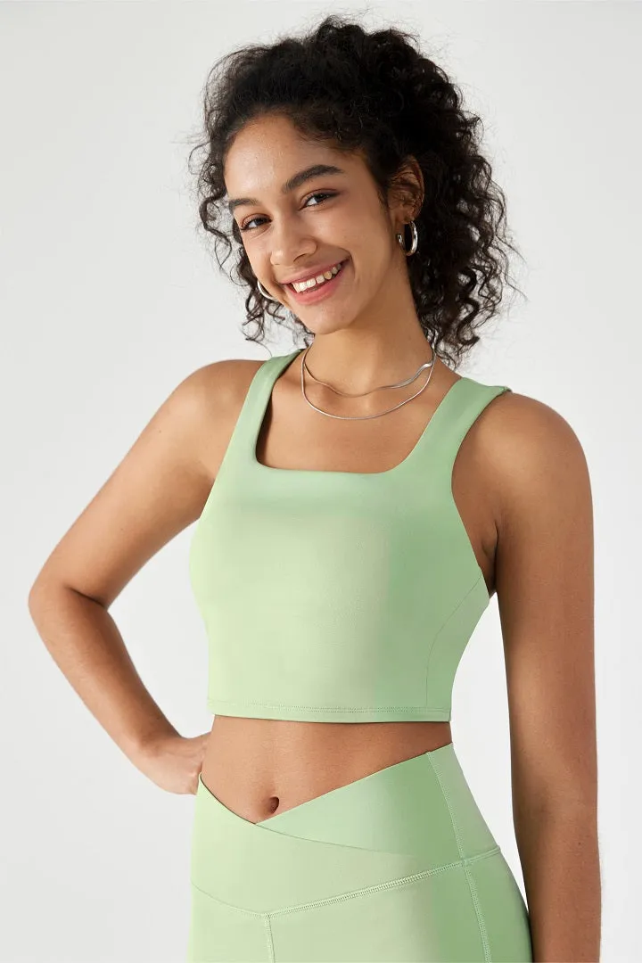 SALTUM Back V-shape Longline Sports Bra, athletic bra with contoured V-back design
