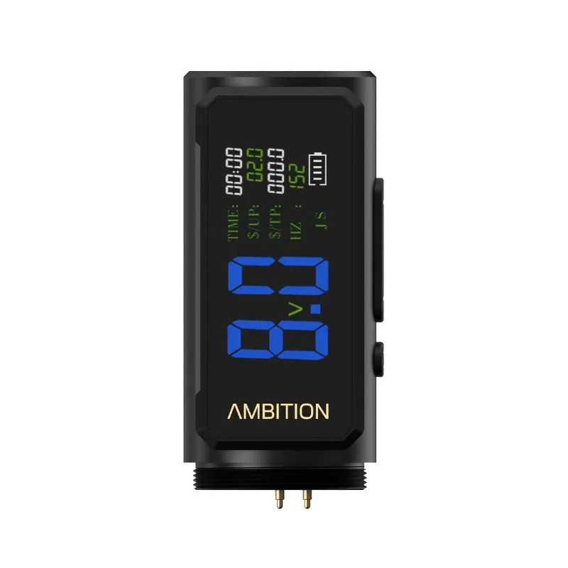 Ambition Tattoo Soldier 270 S Wireless Battery with digital display showing voltage and power level