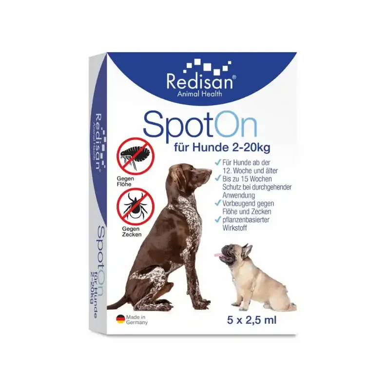 Evolsin Medical Redisan Spot on Hund plant-based dog tick repellent ampules