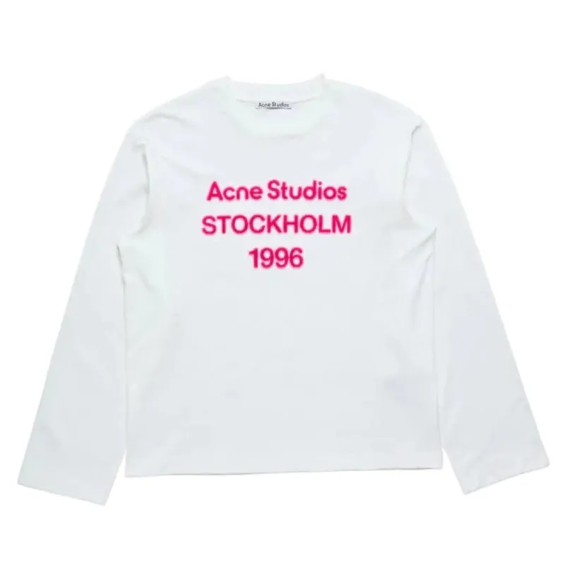 AfewVibe Acne Studios 1996 LOGO Long Sleeve RELAXED FIT Off white