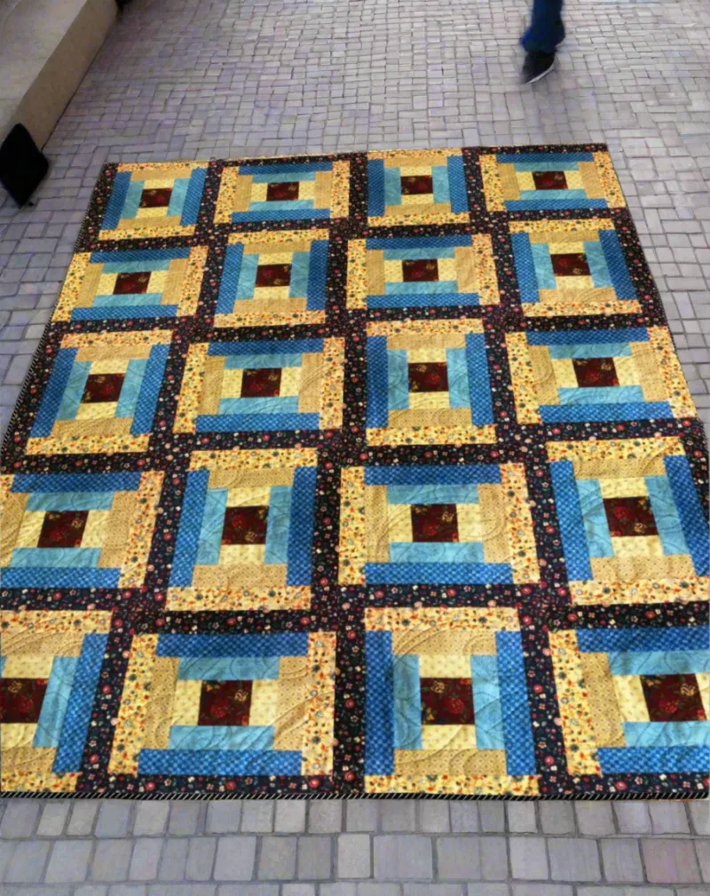 Boho Blanket Morning Sunshine Quilt Pattern, showing a bright layered quilt design in cheerful colors