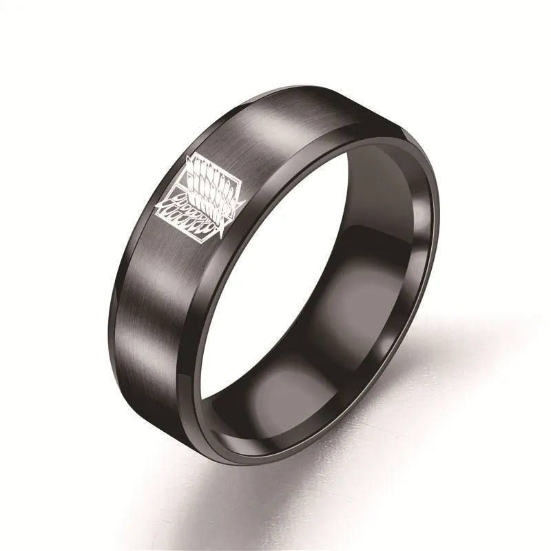 Animeancy AOT Rings titanium steel with laser-etched designs