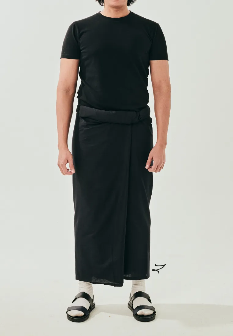 ZAAHARA Kain Pelikat Cotton Lelaki 100% black sarong