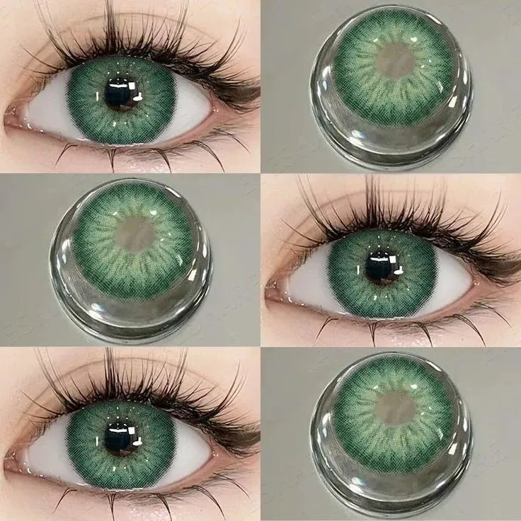 EYESFAV Encounter Wildcat Green colored contact lenses showing deep emerald gradient iris design