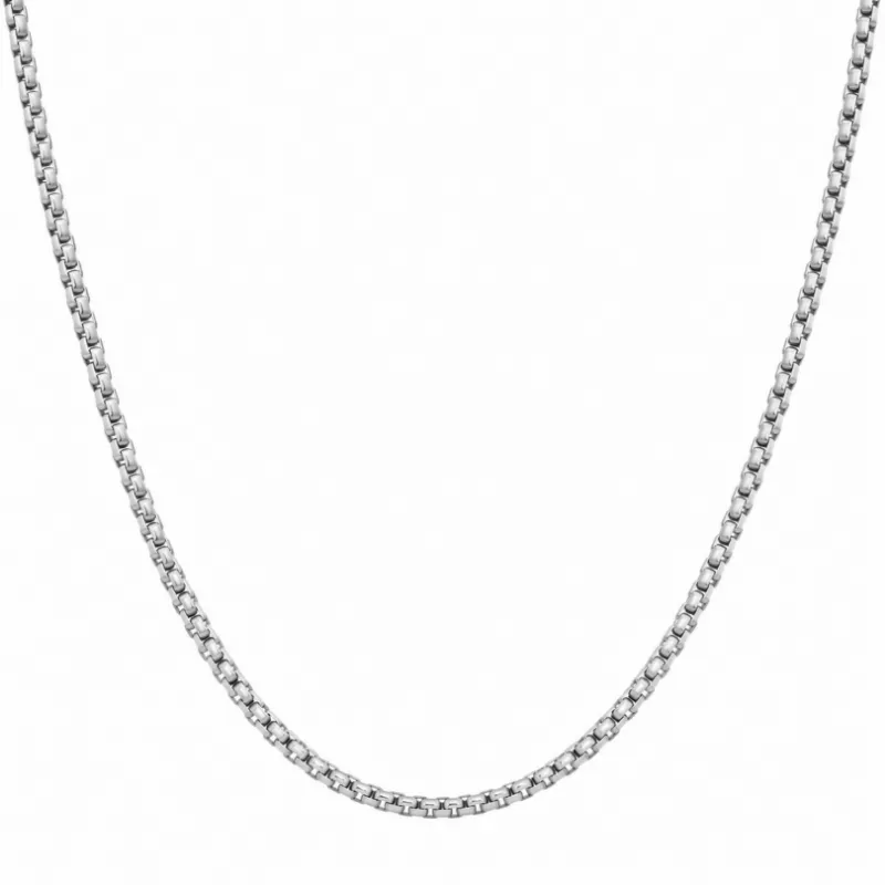 Sleek Fit Jewelry ARES CHAIN - SILVER, a stainless steel box chain necklace with squared links