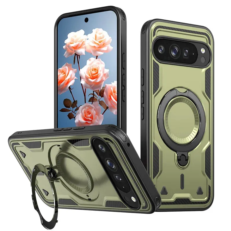 The Pixel Case Full Protection Magnetic Ring Case with 360° grip and stand