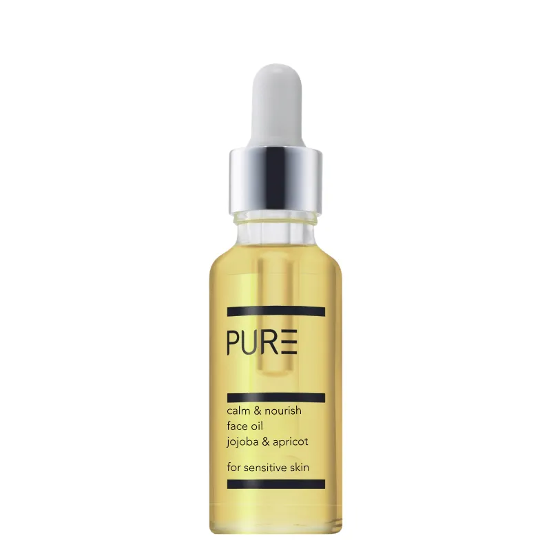 PURE Spa Skincare Calm & Nourish Face Oil 30ml in glass bottle with dropper
