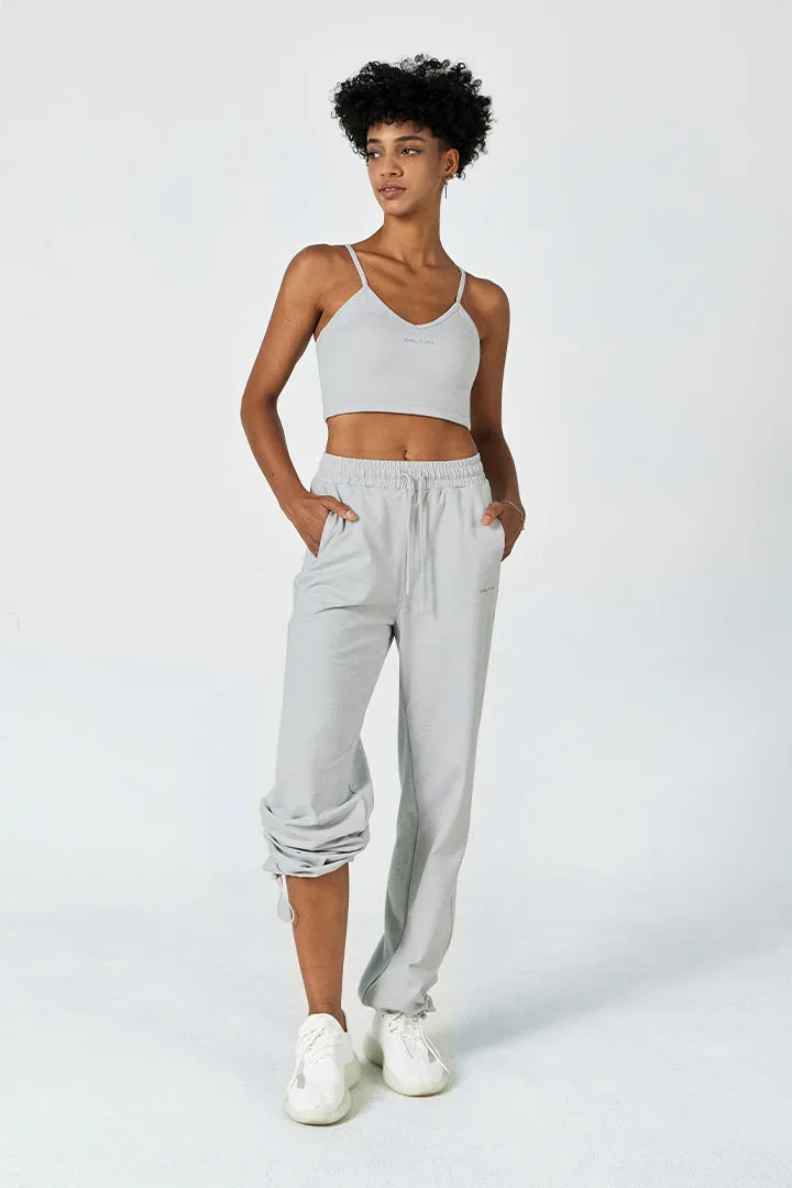 SALTUM Adjustable Cropped Cami & Sweatpant Set in cloud fleece fabric for loungewear