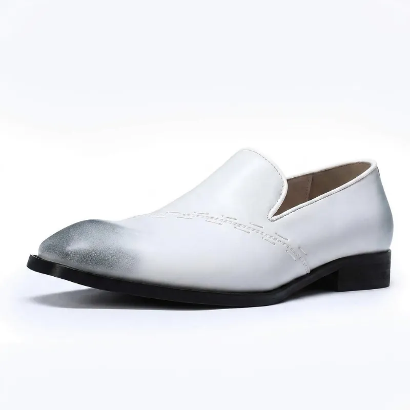 Cloudstyle AUSTIN MILL Mens Loafers Dress Shoes Comfortable Casual, black loafer with diagonal stitching