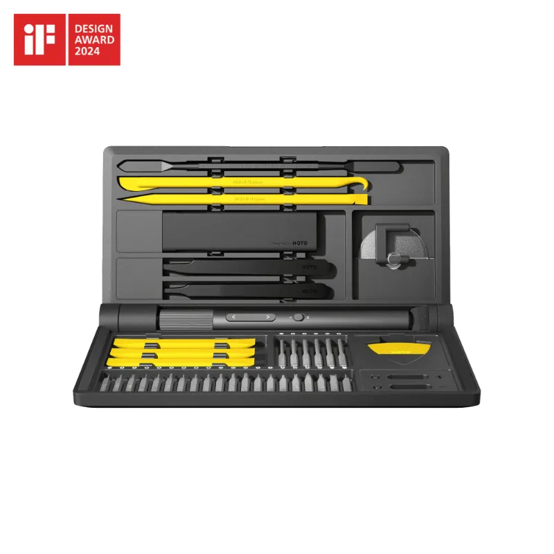 HOTO Electric Precision Screwdriver Kit Pro with clamshell case and accessories